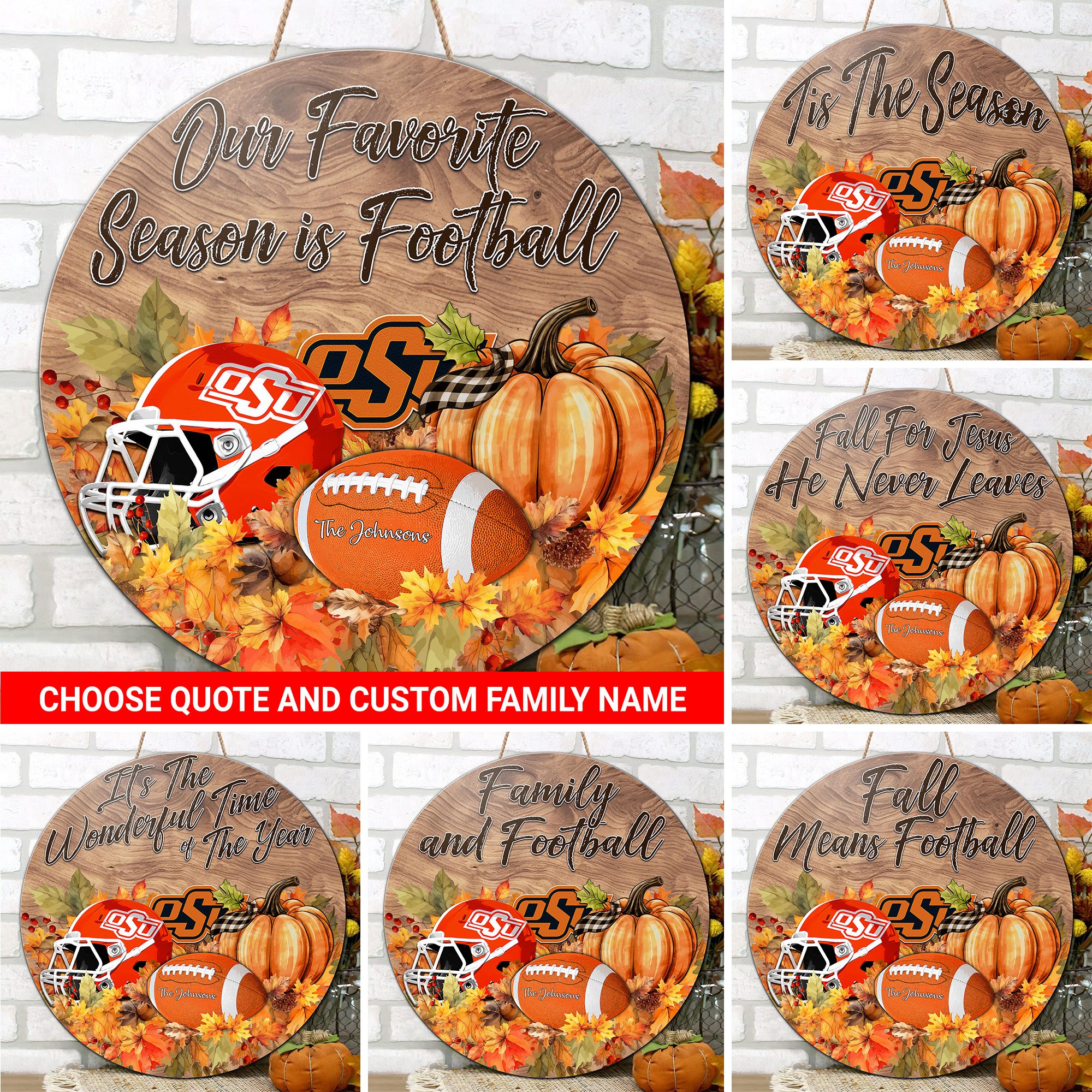 Oklahoma State Cowboys Shape Wooden Sign Custom Your Family Name And Choose Your Quotes, Sport Sign, Sport Gifts For Fan, Home Decorations EHIVM-59971